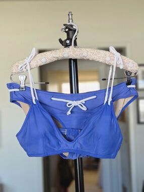 J. Crew Braided Tie Nautical Blue Bikini Set